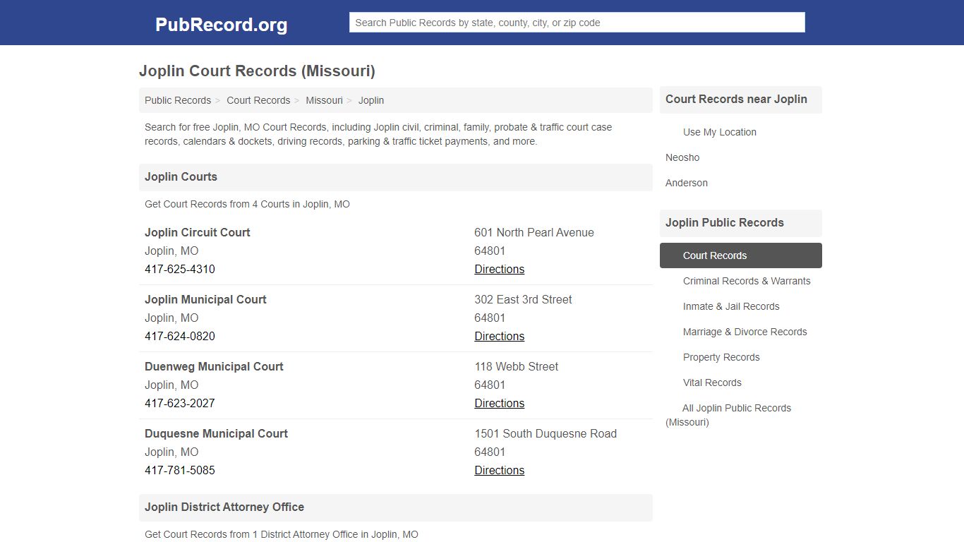 Free Joplin Court Records (Missouri Court Records) - PubRecord.org