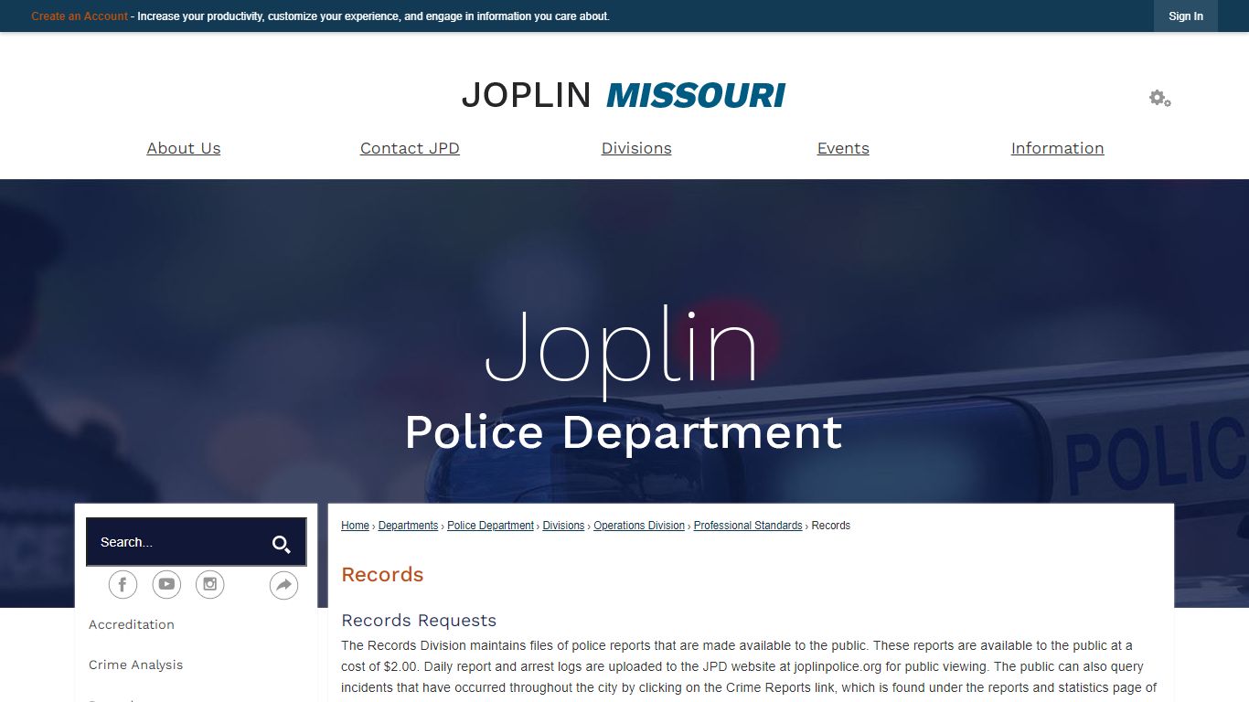 Records | Joplin, MO - Official Website